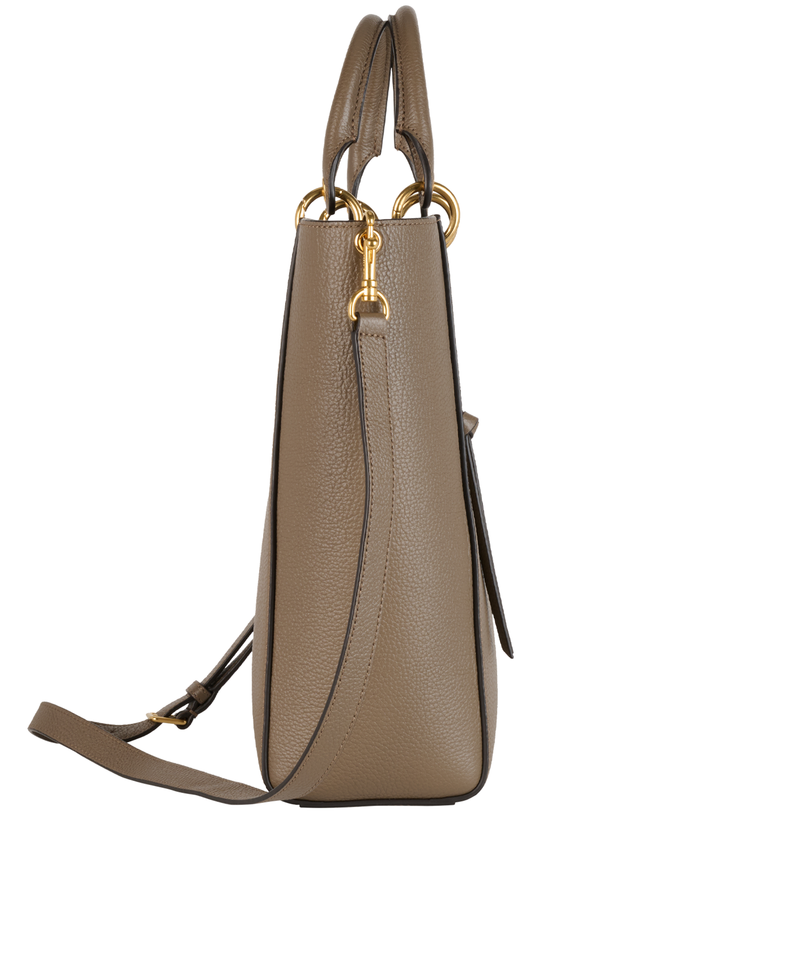 Small Maple Tote, &pound;275, Handbags, Taupe, Leather, Side view